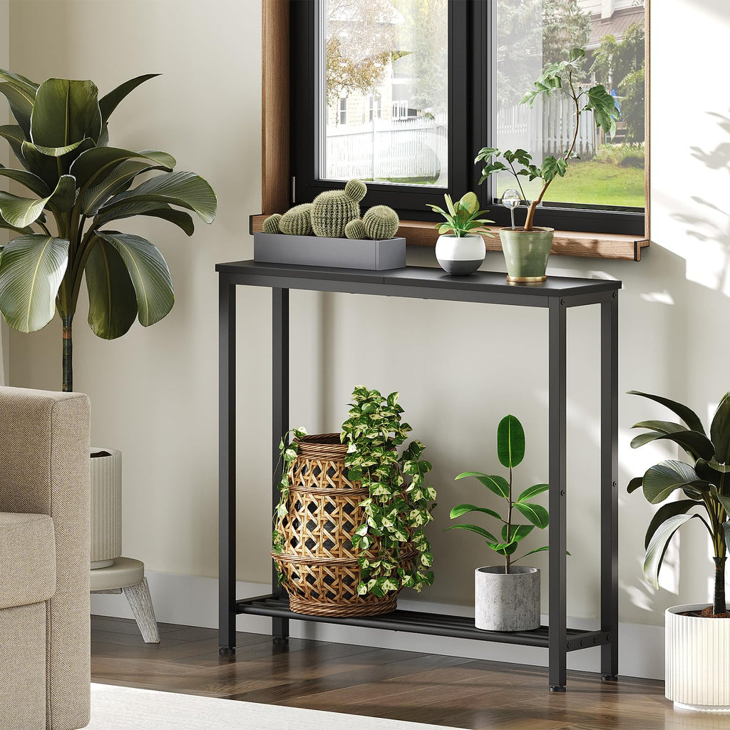 Black 2-Tier Narrow Console Table G67109