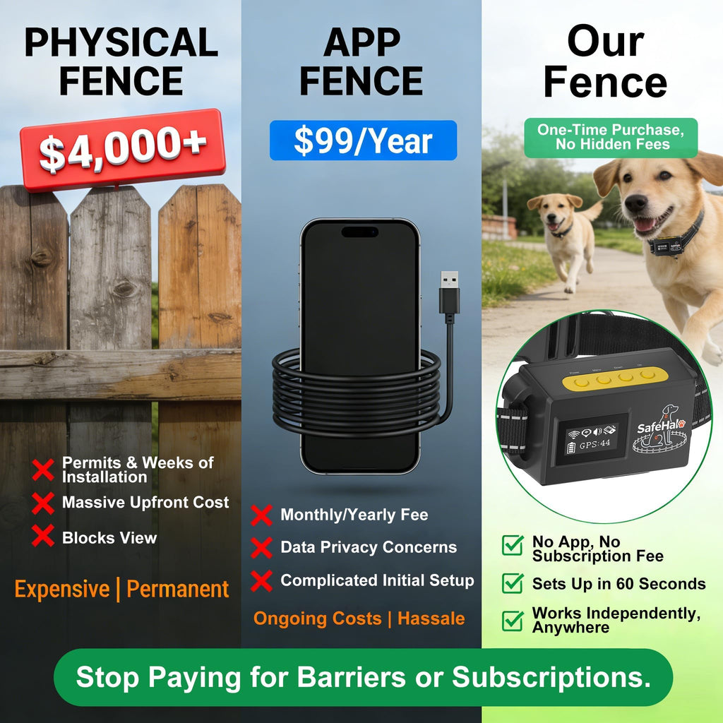 Wireless GPS Dog Fence Collar, 65–9,840 ft Radius, IPX7 Waterproof M114