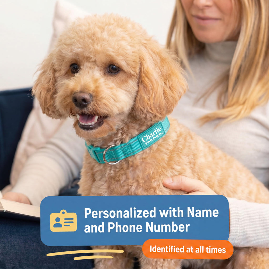 Reflective Nylon Personalized Dog Collar G6462