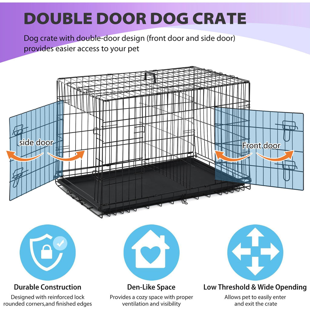 Black Foldable Metal Dog Crate G58696