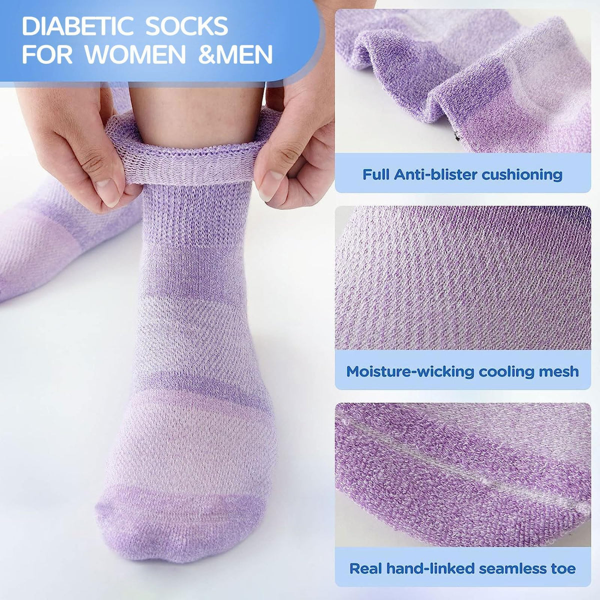 Bamboo Viscose Non Binding Ankle Socks 6 Pairs C5226
