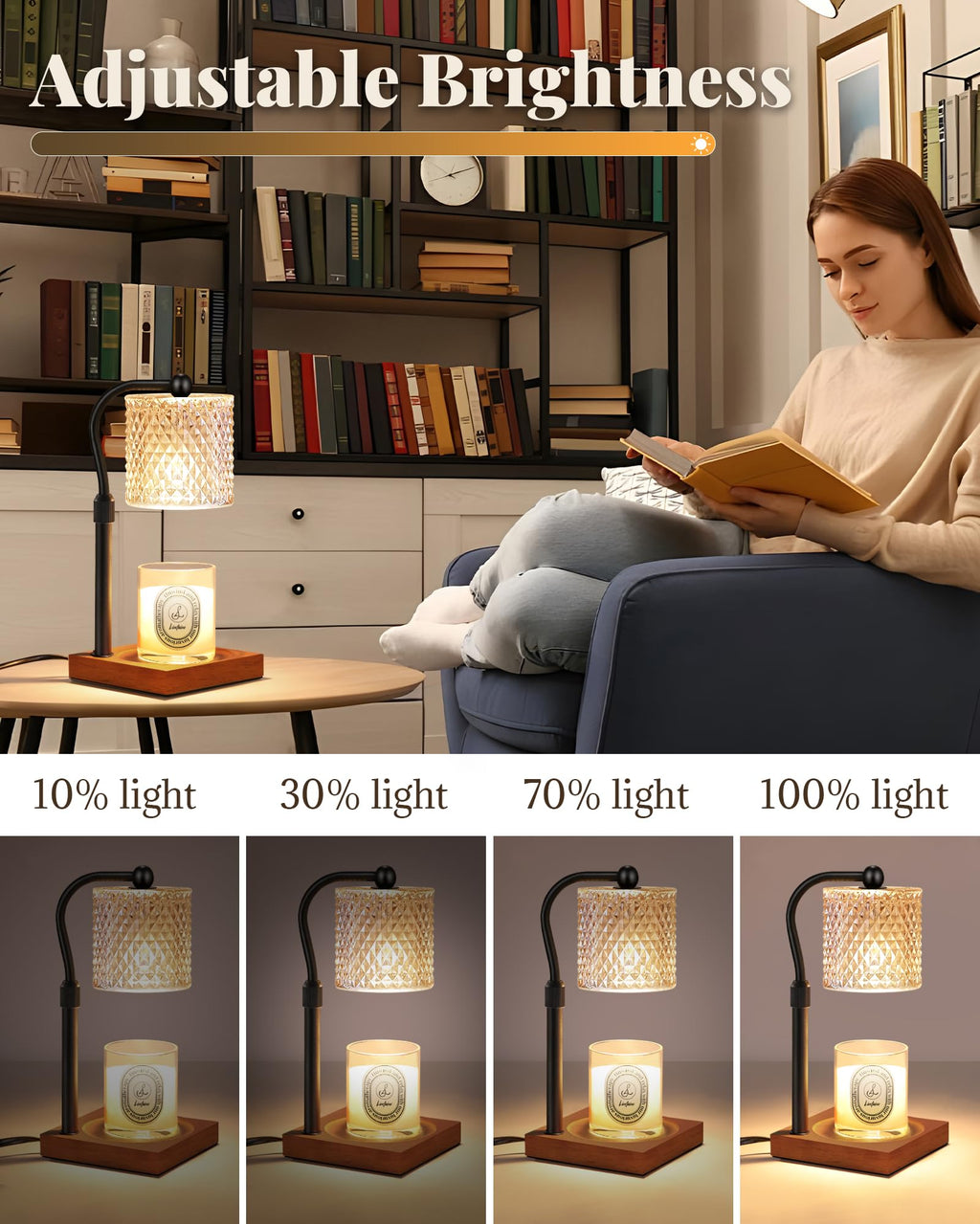 2 Pack Candle Warmer Lamp with Timer Dimmer Adjustable Height T40790