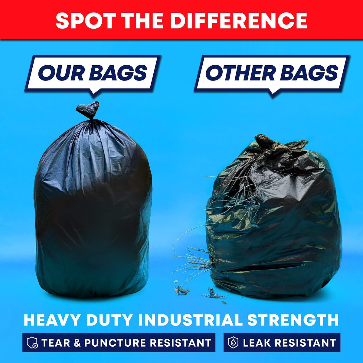95 Gallon 2 Mil Heavy Duty Trash Bags 25 Count H5092