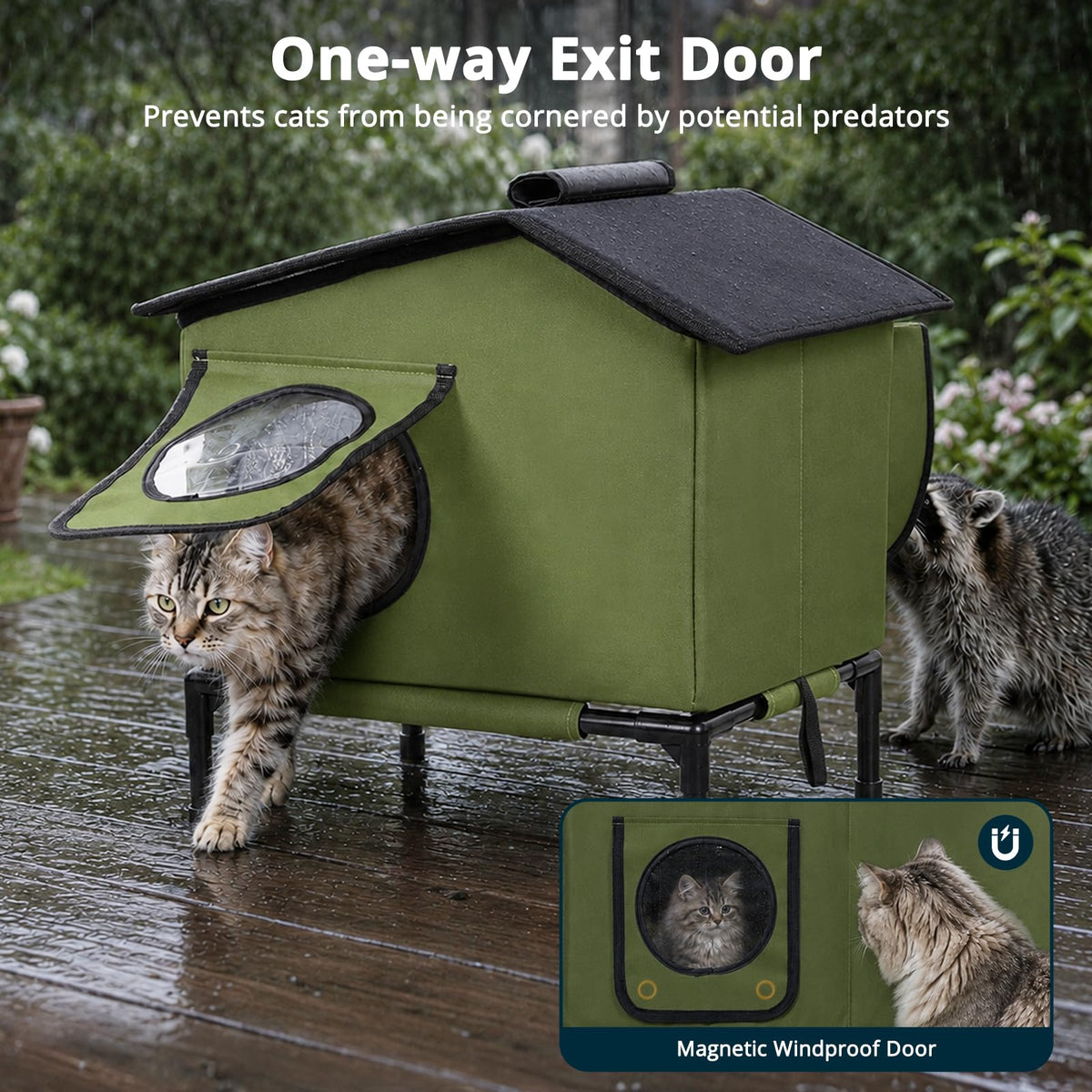 Weatherproof Insulated Outdoor Cat House M4040