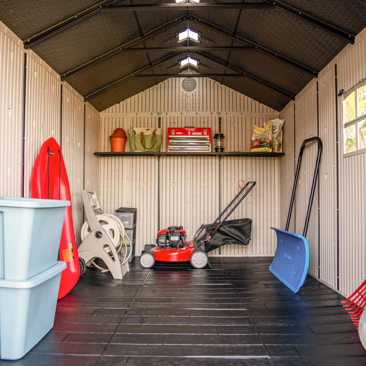 8x15 Ft Desert Sand Resin Outdoor Storage Shed K32567