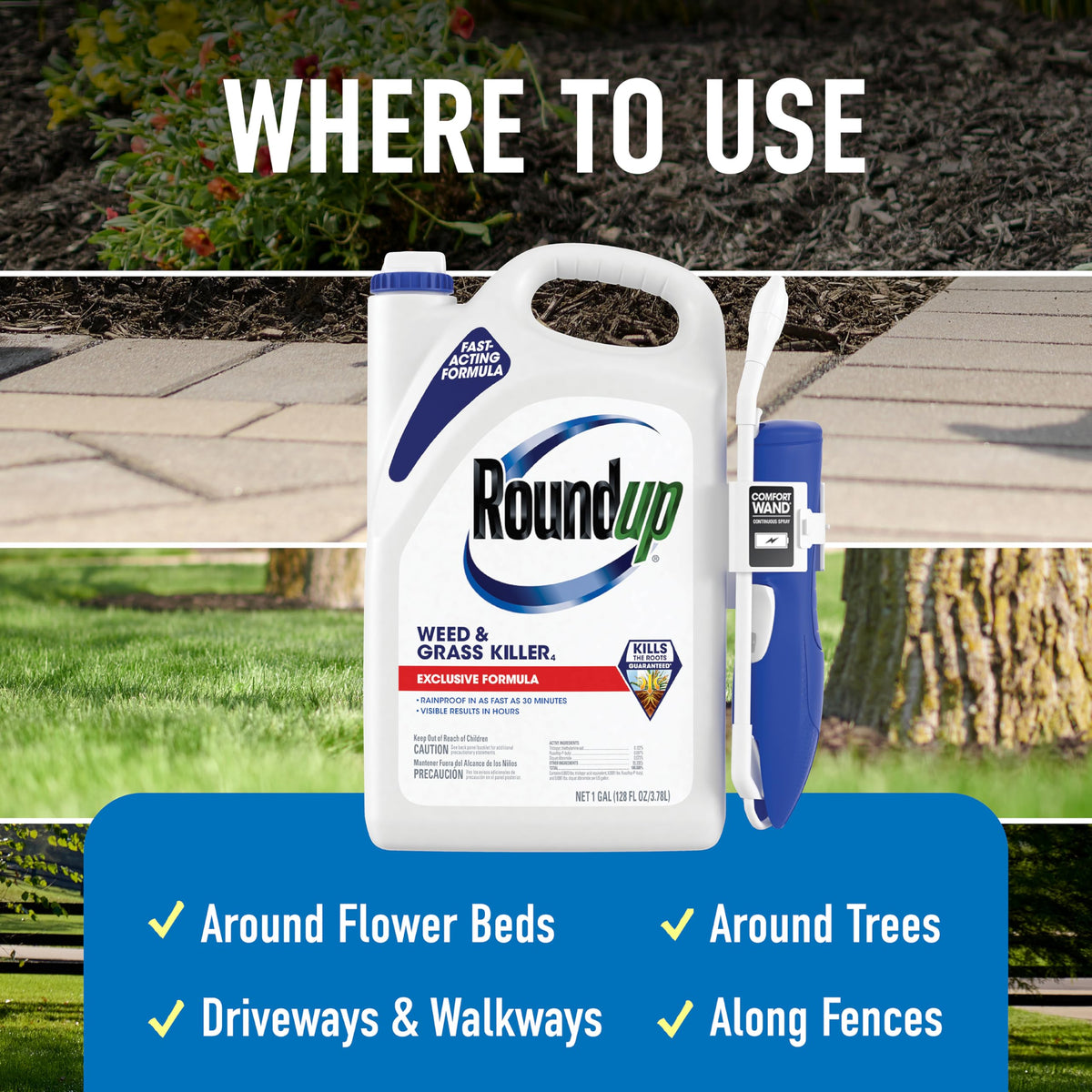 Roundup Weed & Grass Killer₄ with Comfort Wand, 1 gal. Y137