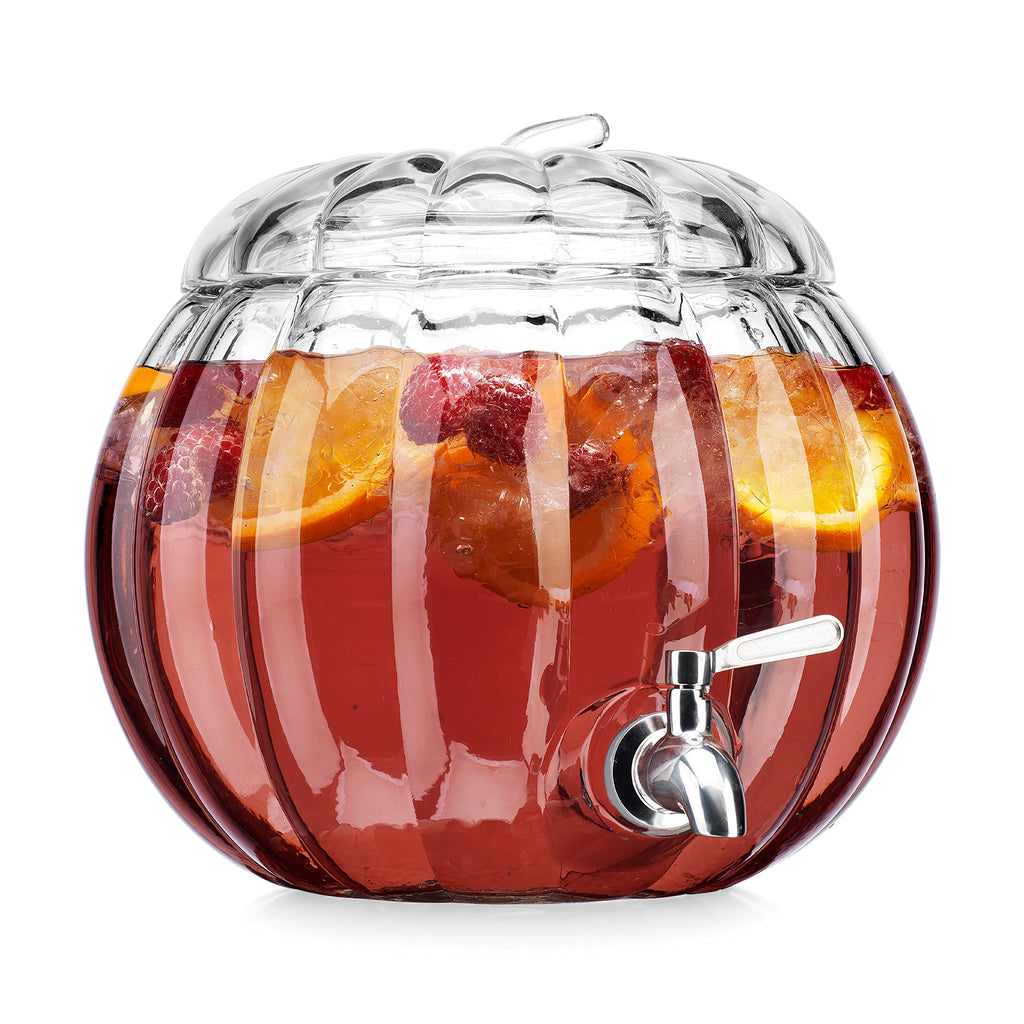 2.11 Gallon Clear Glass Beverage Dispenser with Stainless Steel Spigot H990203