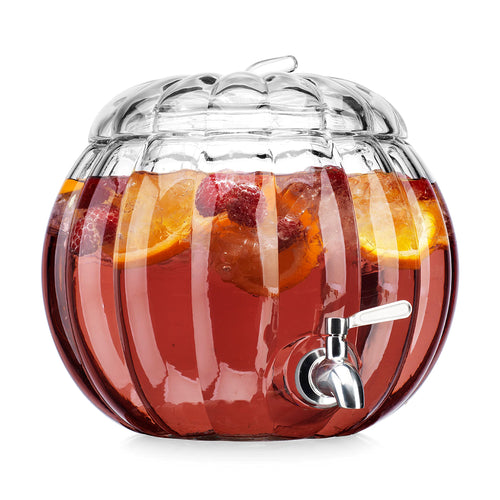 2.11 Gallon Clear Glass Beverage Dispenser with Stainless Steel Spigot H990203