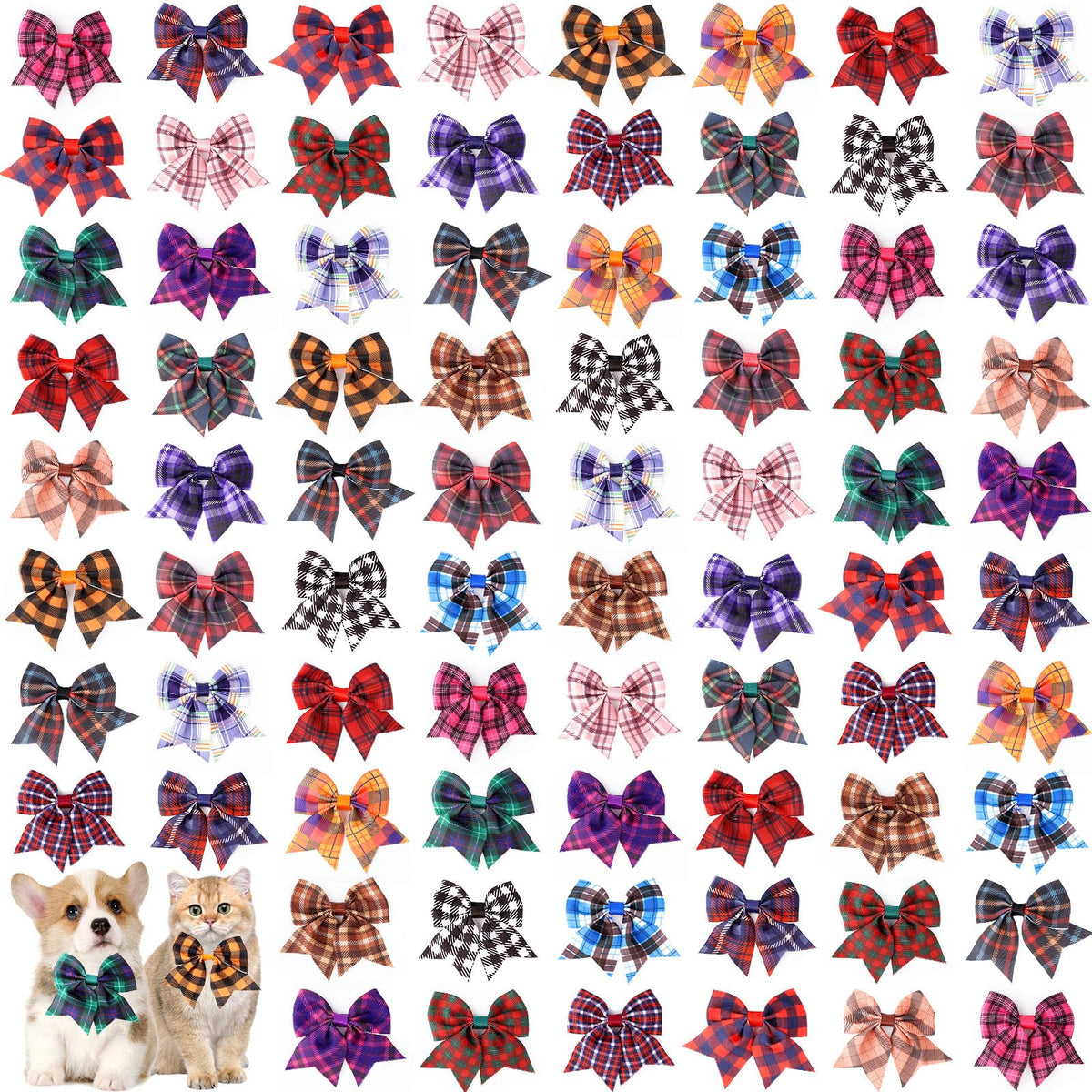 80pcs Adjustable Dog Bow Ties Y493