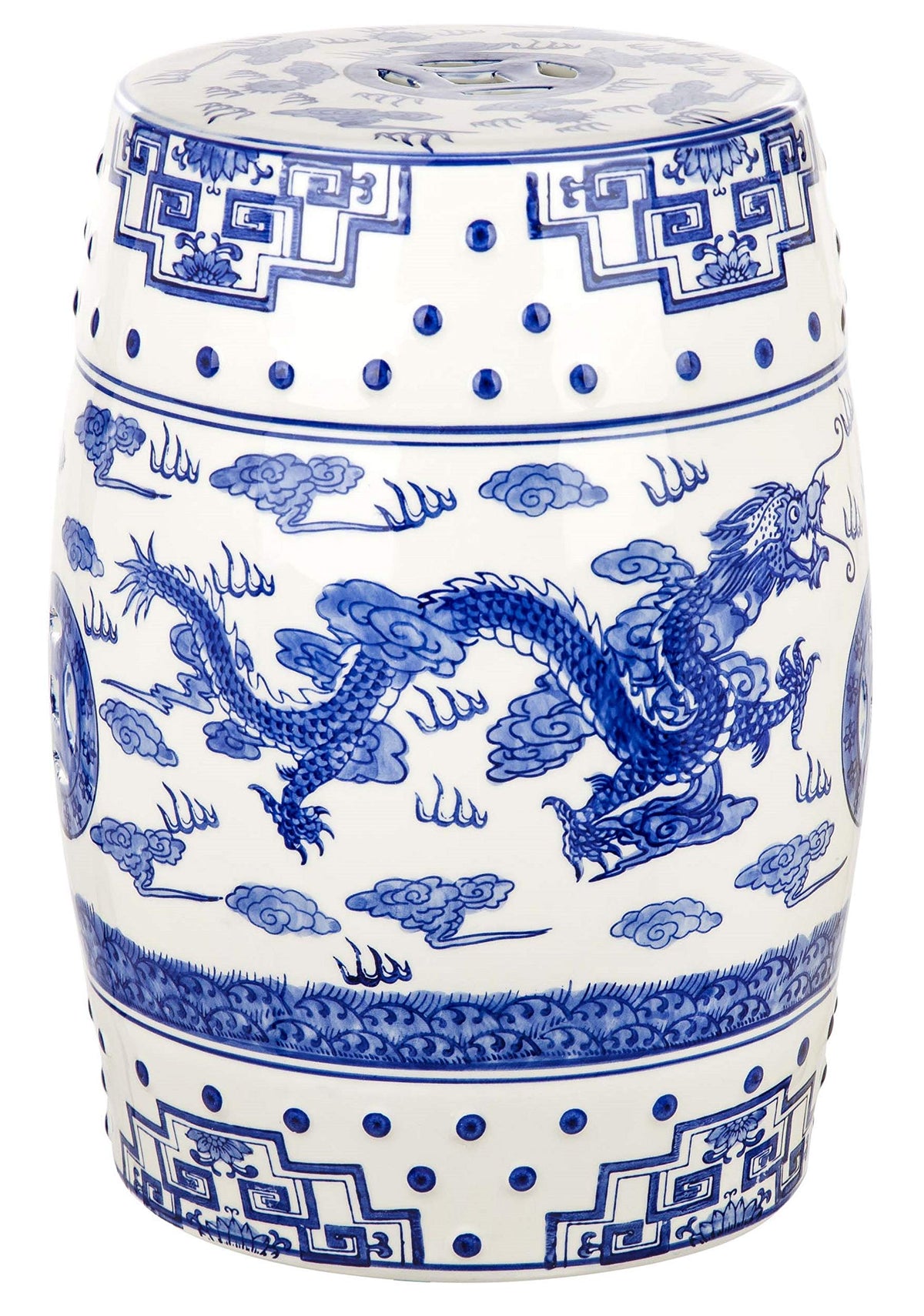 Blue Ceramic Garden Stool Q65668