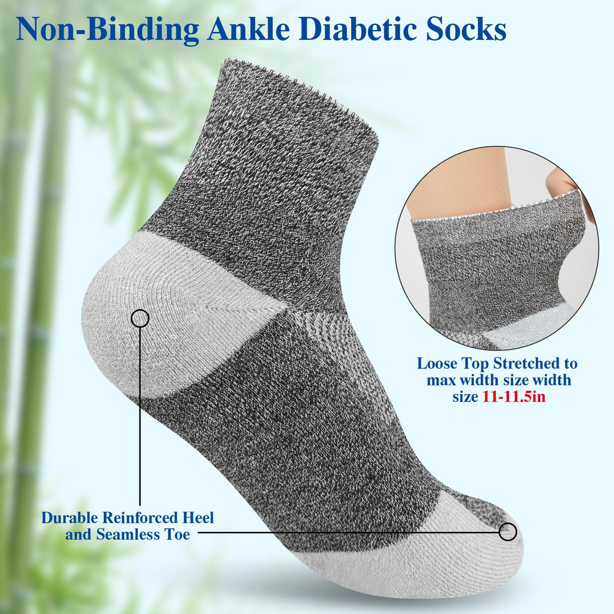 Diabetic Socks for Men, 10 Pairs Ankle & Low Cut Size 9-15 U40821