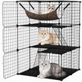 3-Tier Wire Metal Cat Enclosure with Hammock N381