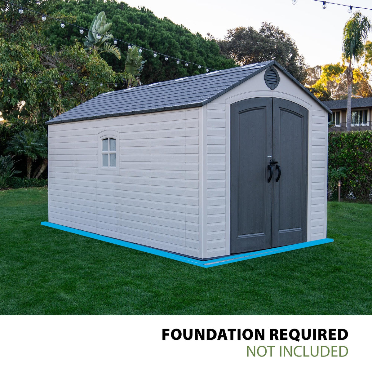 8x15 Ft Desert Sand Resin Outdoor Storage Shed K32567