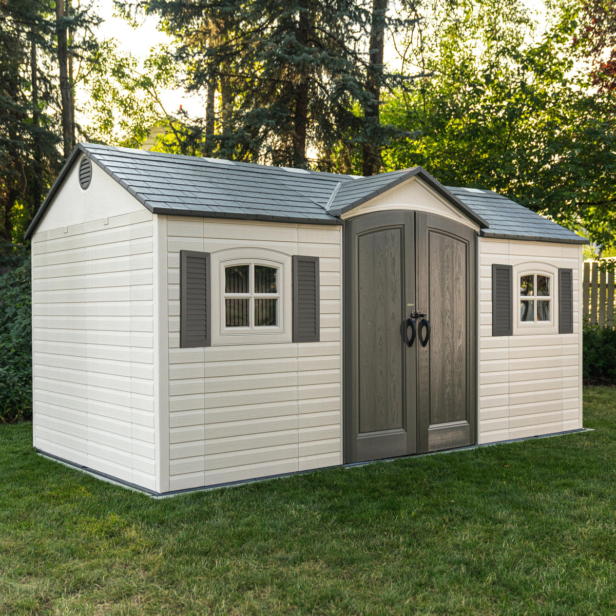 15x8 Ft Desert Sand Resin Outdoor Storage Shed B3806