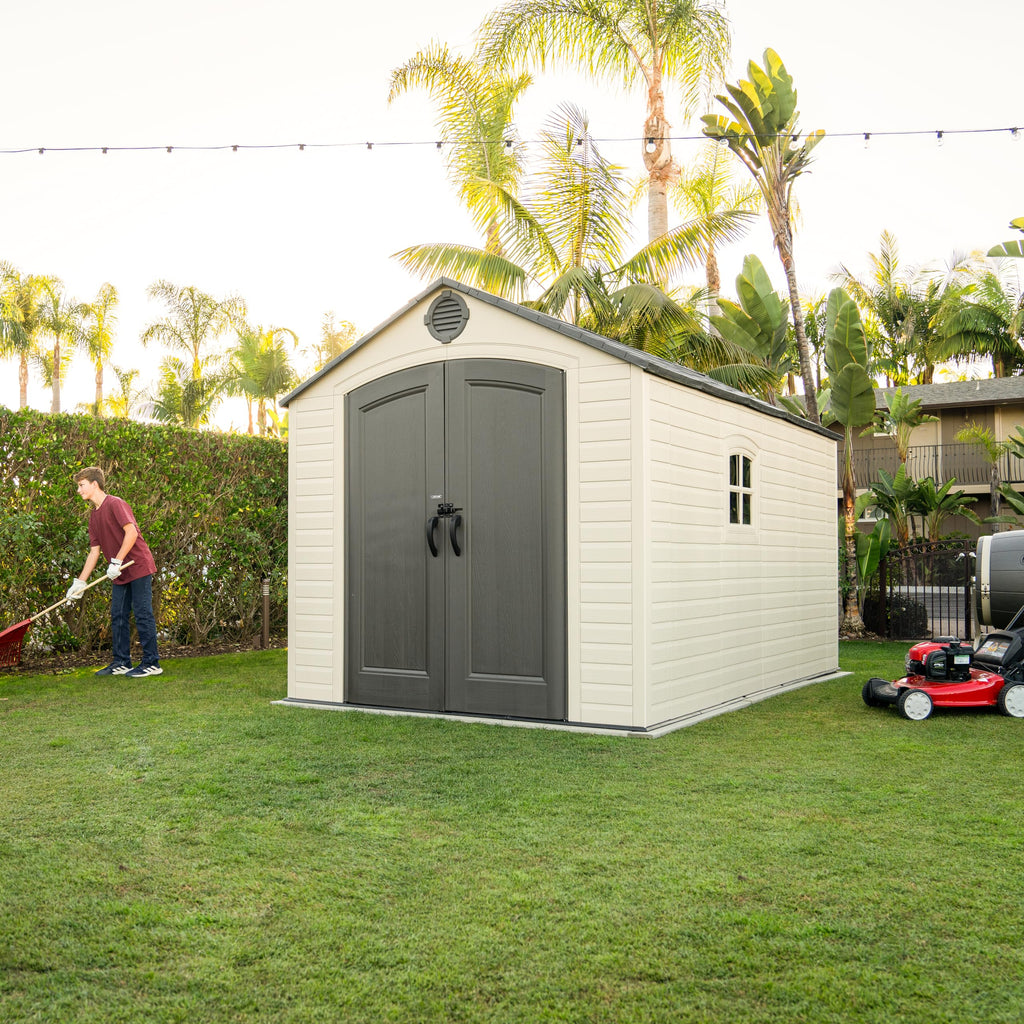 8x15 Ft Desert Sand Resin Outdoor Storage Shed K32567
